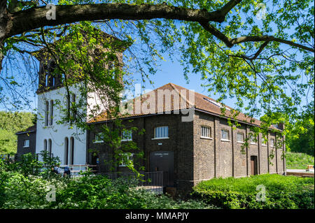 Torre Coppermill 1864, italianamente stile architettonico, Walthamstow Zone Umide progetto, Londra, Inghilterra Foto Stock