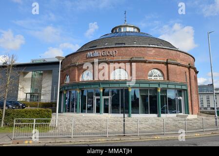 Il rinnovato rotunda (Malin gruppo) sul lato sud del fiume Clyde di alloggiamento della ex tunnel sotterraneo ingresso in Glasgow, Scotland, Regno Unito Foto Stock