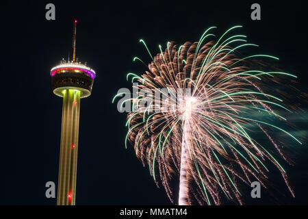 Fieesta San Antonio apertura notturna celebrazione Foto Stock