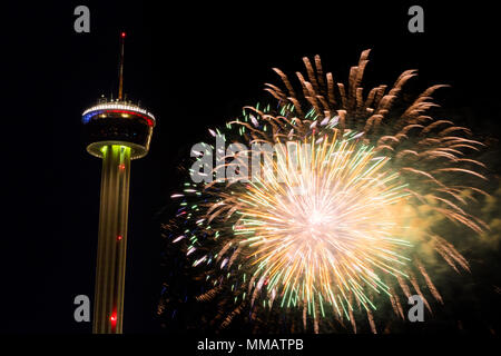 Fieesta San Antonio apertura notturna celebrazione Foto Stock