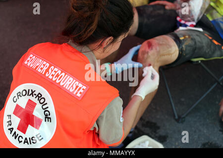 Il francese della Croce Rossa. Volontario. Il francese della Croce Rossa. Volontario. La Francia. Foto Stock