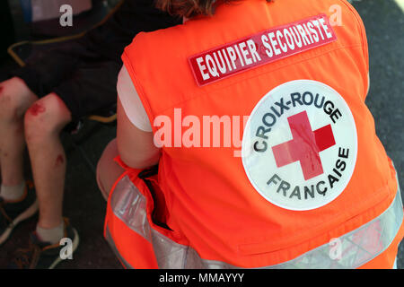Il francese della Croce Rossa. Volontario. Il francese della Croce Rossa. Volontario. La Francia. Foto Stock