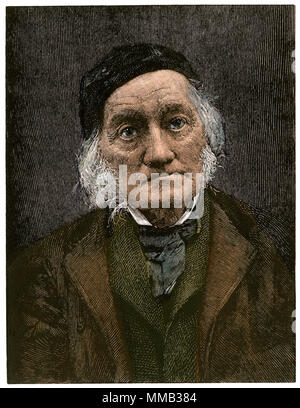 Richard Owen, paleontologo inglese. Colorate a mano la xilografia Foto Stock