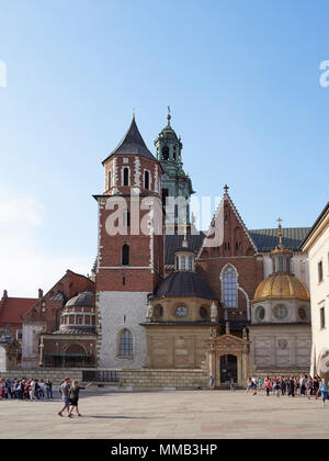 Cracovia il castello di Wawel e la cattedrale del Wawel Polonia Foto Stock