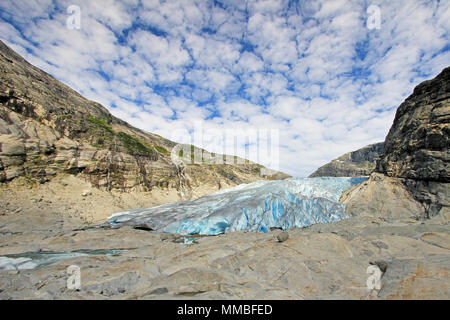 Nigardsbreen Glacier, un bel braccio del grande ghiacciaio Jostedalsbreen, Norvegia, Europa Foto Stock