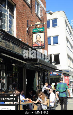 La Greene King Fitzrovia pub a Goodge Street, Londra, Regno Unito Foto Stock