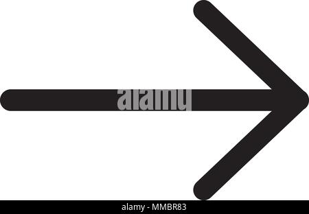 Icona a forma di freccia in elegante stile piatto isolato su sfondo bianco. Simbolo freccia per il vostro web site design, logo, app, UI. Illustrazione vettoriale EPS10. Illustrazione Vettoriale