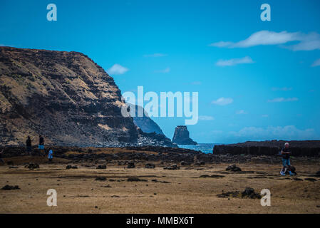 Rapa Nui Moai statue Isola di Pasqua Foto Stock