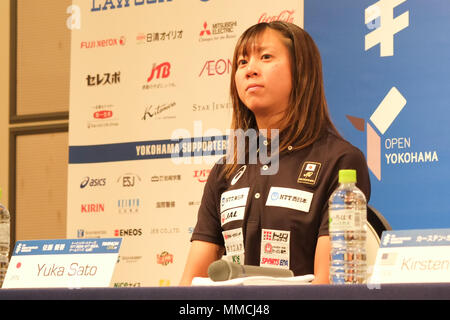 2018/05/10 Yokohama, conferenza stampa del mondo ITU Triathlon Yokohama al Monterey Hotel. Yuka Sato Jpn (foto di Michael Steinebach/AFLO) Foto Stock