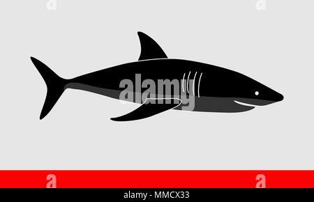 Silhouette di squalo illustrazione vettoriale EPS Illustrazione Vettoriale