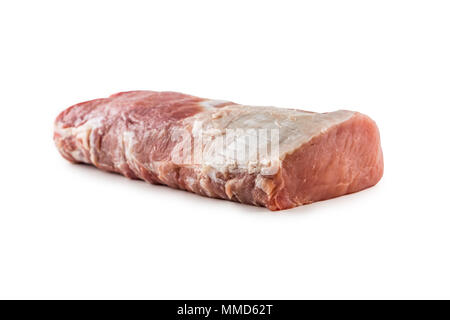 Lombo di maiale filetto isolati su sfondo bianco. Foto Stock