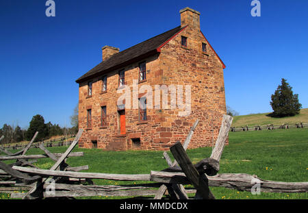 La casa in pietra a Manassas Battlefield National Park è servito come unione di un ospedale da campo durante due importanti impegni militari nella guerra civile americana Foto Stock