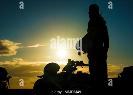 Isola di Pasqua Quad Bike Tramonto Foto Stock