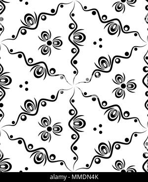 Abstract pattern senza soluzione di continuità con le onde e i cerchi. Illustrazione Vettoriale