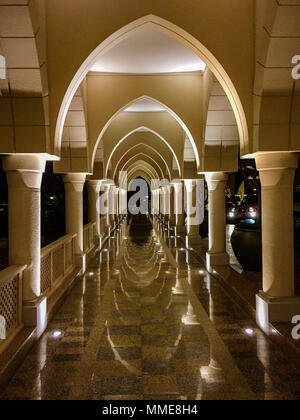 ABU DHABI, Emirati arabi uniti, MAR 21, 2018: colonne interne di Sheik Zayed Mosque Foto Stock