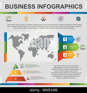 Moderno vettore illustrazione 3d. Il modello multifunzionale infographics impostato con vari diagrammi, settori e grafici. Progettate per il business, presentatio Illustrazione Vettoriale