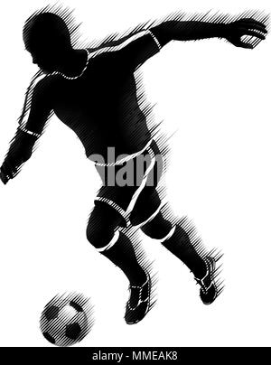 Soccer Football Player Sport concetto Silhouette Illustrazione Vettoriale