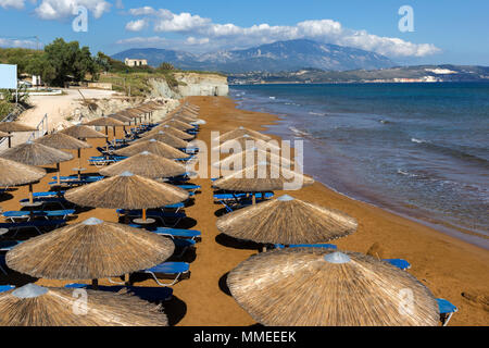 Amazing seascape di Xi Beach,spiaggia con sabbia rossa in CEFALLONIA, ISOLE IONIE, Grecia Foto Stock