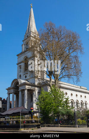 Una vista della magnifica Chiesa di Cristo, Spitalfields a Londra, Regno Unito. Foto Stock