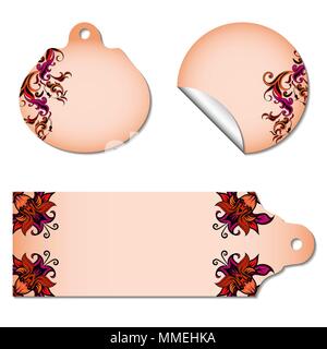 Tag e set di adesivi Illustrazione Vettoriale