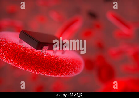 Cyber impianti nel corpo umano (3d rendering) Foto Stock
