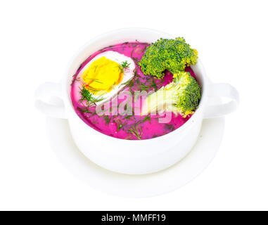 Dietetici e cibi sani. Minestra con bietole e uova. Foto Studio Foto Stock