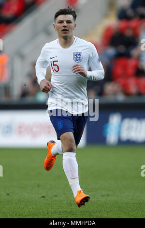 Bobby Duncan di Inghilterra durante il 2018 Campionato Europeo UEFA Under 17 Gruppo una corrispondenza tra la Svizzera e l'Inghilterra a New York Stadium il 10 maggio 2018 a Rotherham, Inghilterra. (Foto di Daniel Chesterton/phcimages.com) Foto Stock