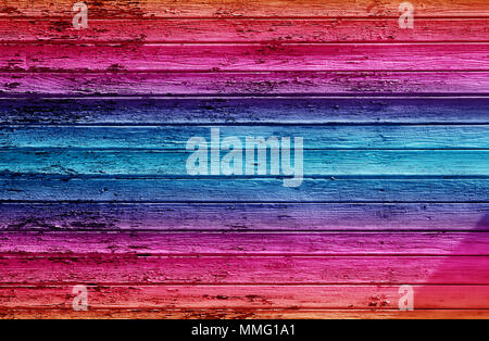 Colorata parete in legno Foto Stock