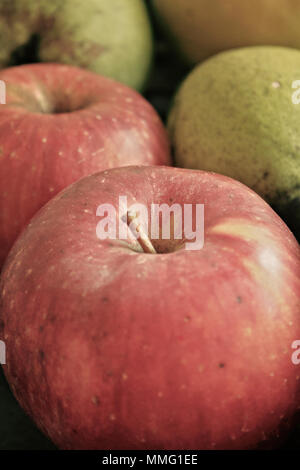 Le mele rosse closeup Foto Stock