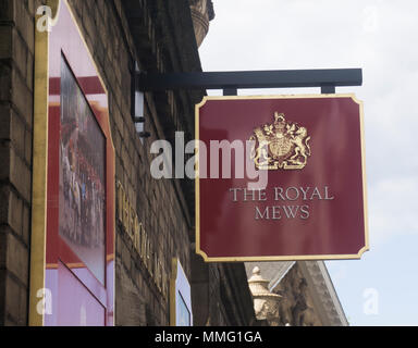 LONDON, Regno Unito - 11 Maggio 2018: Il Royal Mews a Buckingham palce è la casa delle Scuderie Reali Foto Stock