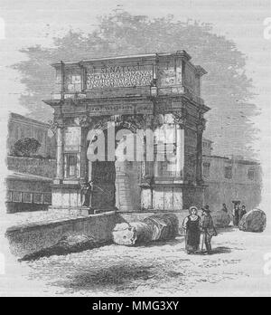 Roma. L'Arco di Tito 1882 antica vintage delle immagini di stampa Foto Stock