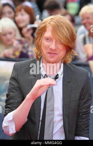 Regno Unito - Animazione - Domhnall Gleeson presso la UK Premiere del film di Harry Potter ed il Deathly Hallows - parte 2, Trafalgar Square a Londra il 7 Luglio 2011 Foto Stock