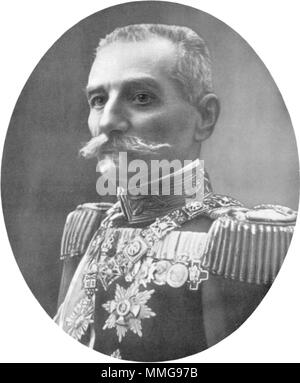 Pietro I di Serbia (1844 - 1921) aveva regnato come l'ultimo Re di Serbia (1903-1918) e come il primo re di Serbi, Croati e Sloveni (1918-1921). Foto Stock
