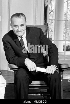 Lyndon Baines Johnson (1908 - 1973), LBJ, uomo politico americano che ha servito come il trentaseiesimo Presidente degli Stati Uniti dal 1963 al 1969 Foto Stock