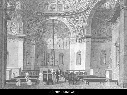 Parigi. Chapelle Expiatoire Louis XVI. figura 1834 antica immagine di stampa Foto Stock