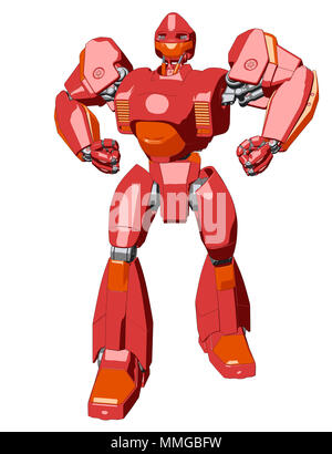 Stile Anime giant robot. 3D illustrazione Foto Stock
