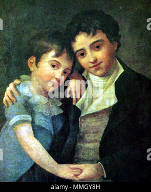 . Due figli di Wolfgang Amadeus Mozart e Constanze Mozart: Karl Thomas (a destra) e Franz Xaver Wolfgang Mozart (sinistra) Carl e Franz Xaver Mozart. 1798. Carl e Franz Xaver Mozart Foto Stock