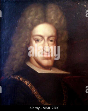 Español: Retrato de busto del Rey Carlos II de España . circa 1698. Carlosiielltimomonarcadq Foto Stock