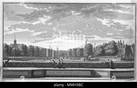 . Nederlands: Dit stadsgezicht van Sas van Gent werd nel 1739 porta gegraveerd Jan Caspar Philips (overleden ca. 1765) naar een tekening van de Amsterdamse tekenaar Abraham de Haan (1707-1748). Inglese: questa vista della città di Sas van Gent è stato inciso nel 1739 da Jan Caspar Philips (defunto c. 1765) dopo un disegno di Abramo de Haan (1707-1748). T SAS VAN GEND, van binnen te zien. 1740. Autore: A. de Haen ad.viv.del. 1739 J.C. Philips fecit 1740 Editore: s.n. Atlas Beudeker-C9E10 085 23A-T SAS VAN GEND, van binnen te zien Foto Stock
