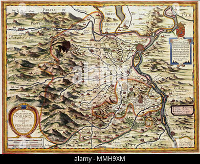 Atlas Van der Hagen-KW1049B12 041-LA PRINCIPAVTÉ DORANGE et Comtat venaissin de Foto Stock