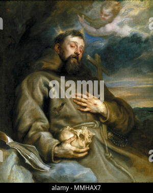 San Francesco di Assisi in estasi. Tra il 1627 e il 1632. Anton van Dyck - San Francesco di Assisi in estasi Foto Stock