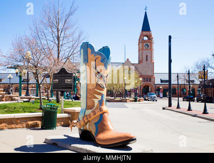 CHEYENNE WYOMING - Aprile 27, 2018: vista del centro storico di Cheyenne Wyoming. Foto Stock