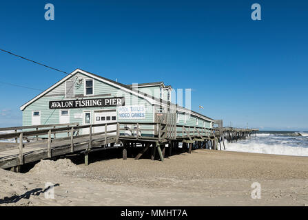 Avalon la pesca del molo, Kill Devil Hills, Outer Banks, North Carolina, STATI UNITI D'AMERICA Foto Stock