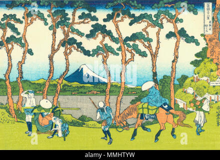 . Parte della serie trentasei vedute del Monte Fuji, n. 23. Giapponese: ????????? - Tokaido Hodogaya Hodogoya sulla Tokaido. 1823. Hokusai23 hodogaya Foto Stock