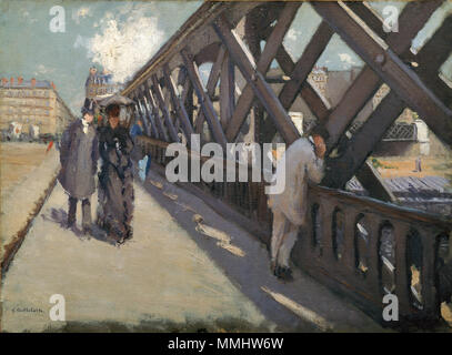 Français : Le Pont de l'Europe . Inglese: c. 1876 . G. Caillebotte - Le Pont de l'Europe Foto Stock