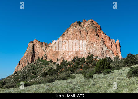 Cattedrale Rock, Giardino degli dèi, Colorado Springs, Colorado, Stati Uniti d'America. Foto Stock