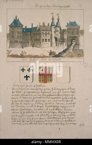 . Nederlands: Corte beschrijving van de steeden, enz. behorende onder de Generaliteit; incontrato tekeningen verçiert Atlas Schoemaker: Noord-Brabant, Loon op Zand. Tra il 1710 e il 1735. Atlas Schoemaker-NOORDBRABANT-2976-Noord-Brabant, Loon op Zand Foto Stock