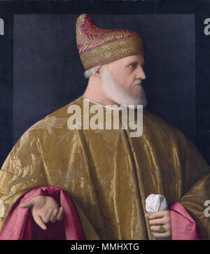 . Inglese: ritratto del Doge Andrea Gritti . probabilmente 1523-31. Vincenzo Catena (1470-1531) nomi alternativi Vincenzo di Biagio Catena Descrizione pittore italiano Data di nascita e morte circa 1470/80 settembre 1531 Luogo di nascita e morte Venezia Venezia sede di lavoro Venezia competente controllo : Q1968947 VIAF:?ISNI 27338686:?0000 0000 8210 6896 ULAN:?500019821 LCCN:?nr2002024298 WGA:?CATENA, Vincenzo WorldCat Andrea Gritti copia Foto Stock