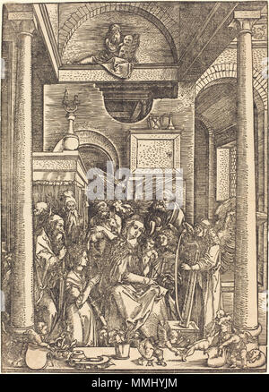 R-20101201-0036.jpg Albrecht Dürer (tedesco, 1471 - 1528 ), la glorificazione della Vergine, c. 1504, xilografia, Rosenwald Collection Albrecht Dürer - la glorificazione della Vergine (NGA 1943.3.3593) Foto Stock