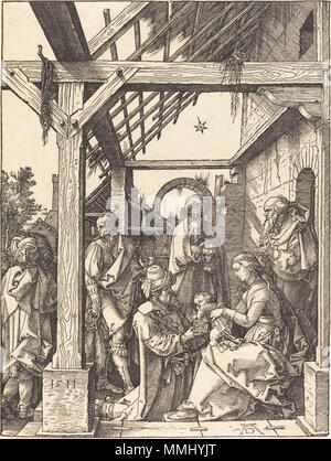 R-20101201-0039.jpg Albrecht Dürer (tedesco, 1471 - 1528 ), l' Adorazione dei Magi, 1511, xilografia, Rosenwald Collection Albrecht Dürer - l adorazione dei Magi (NGA 1943.3.3672) Foto Stock